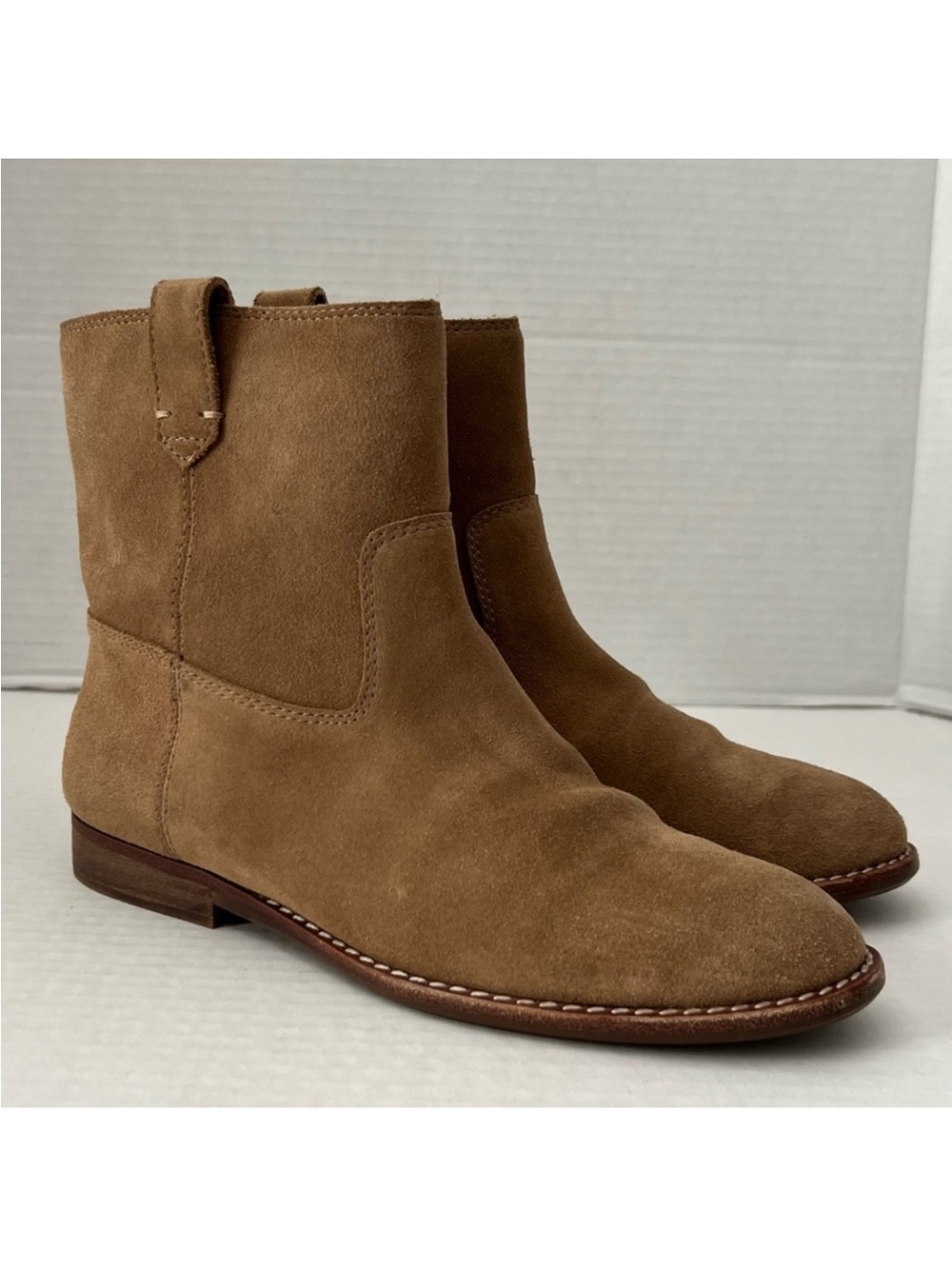 Madewell Womens Leah Boots Size 5.5 Tan Suede Western Style Booties GUC